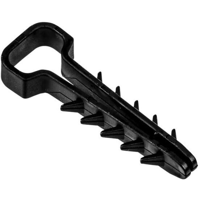 Дюбель-хомут JAZZWAY 5055001 PCD-F 06х12-45-100BL для плоского кабеля PA6,6 черн. (уп.100шт)
